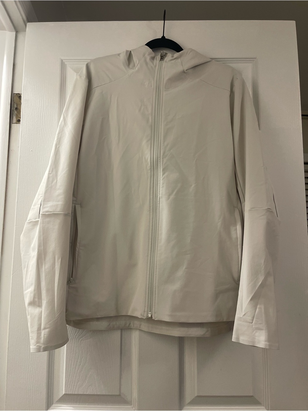 lululemon White Hooded Full Zip Running Jacket Size M